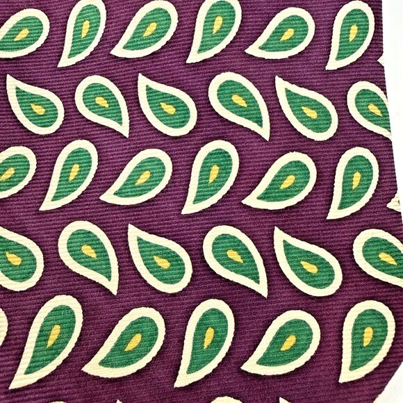 Hugo Boss Other - Hugo Boss Italian Silk Repp Tie Necktie Paisley Y2K 57x3.75 Purple Green Preppy